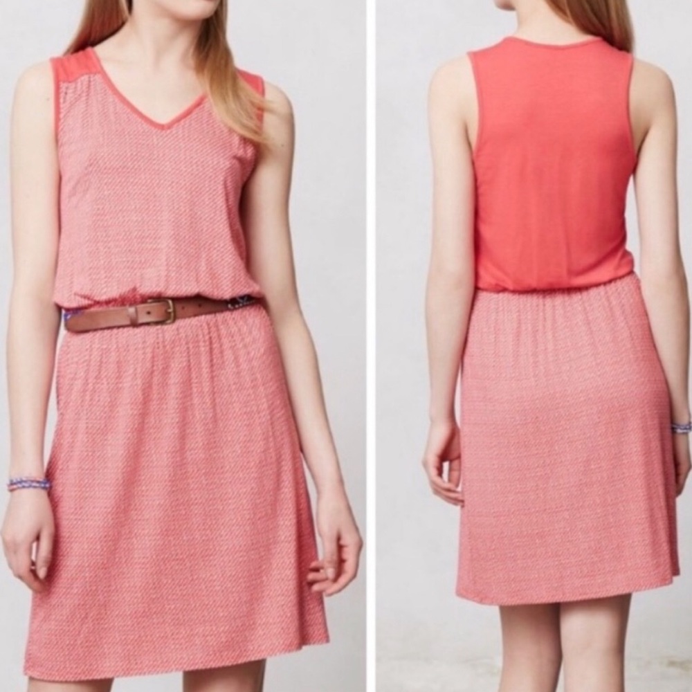 Anthropologie Deletta Janie Jersey V Neck Dress